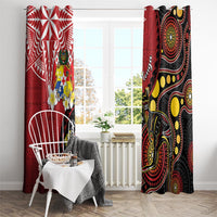 Tonga Ngatu And Australia Aboriginal Window Curtain Tongan Dove And Kangaroo Together