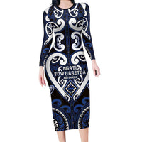 Custom Aotearoa Ngati Tuwharetoa Family Matching Long Sleeve Bodycon Dress and Hawaiian Shirt Maori Tribal Pattern