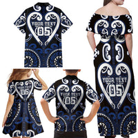 Custom Aotearoa Ngati Tuwharetoa Family Matching Off Shoulder Maxi Dress and Hawaiian Shirt Maori Tribal Pattern LT05 - Polynesian Pride