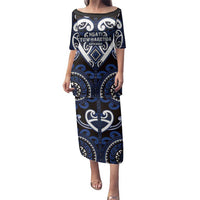 Custom Aotearoa Ngati Tuwharetoa Family Matching Puletasi and Hawaiian Shirt Maori Tribal Pattern