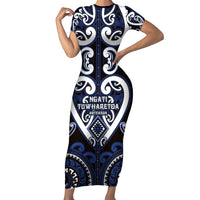 Custom Aotearoa Ngati Tuwharetoa Family Matching Short Sleeve Bodycon Dress and Hawaiian Shirt Maori Tribal Pattern