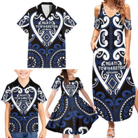 Custom Aotearoa Ngati Tuwharetoa Family Matching Summer Maxi Dress and Hawaiian Shirt Maori Tribal Pattern LT05 - Polynesian Pride