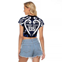 Custom Aotearoa Ngati Tuwharetoa Raglan Cropped T Shirt Maori Tribal Pattern