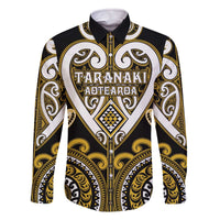 Custom Aotearoa Taranaki Family Matching Off The Shoulder Long Sleeve Dress and Hawaiian Shirt Maori Tribal Pattern