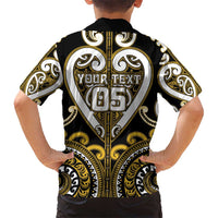 Custom Aotearoa Taranaki Kid Hawaiian Shirt Maori Tribal Pattern