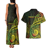 Personalised Fiji Lovoni Day Couples Matching Tank Maxi Dress and Hawaiian Shirt 154th Years