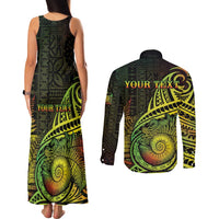 Personalised Fiji Lovoni Day Couples Matching Tank Maxi Dress and Long Sleeve Button Shirt 154th Years