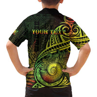 Personalised Fiji Lovoni Day Family Matching Off Shoulder Short Dress and Hawaiian Shirt 154th Years