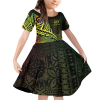 Personalised Fiji Lovoni Day Family Matching Off Shoulder Short Dress and Hawaiian Shirt 154th Years