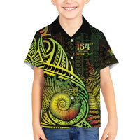 Personalised Fiji Lovoni Day Family Matching Off Shoulder Short Dress and Hawaiian Shirt 154th Years