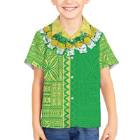 Fiji Lovoni Hawaiian Shirt Fijian Tapa Salusalu Green Glitter