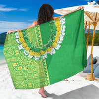 Fiji Lovoni Sarong Fijian Tapa Salusalu Green Glitter