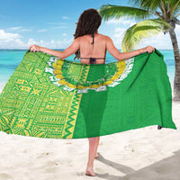 Fiji Lovoni Sarong Fijian Tapa Salusalu Green Glitter
