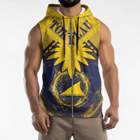 Tokelau Tokehega Day Sleeveless Zip Hoodie National Badge Special Style - Polynesian Pride
