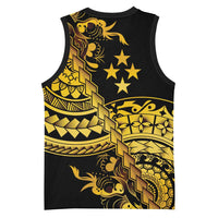 Kosrae Liberation Day Basketball Jersey Polynesian Floral Tattoo - Polynesian Pride