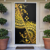 Kosrae Liberation Day Door Cover Polynesian Floral Tattoo - Polynesian Pride