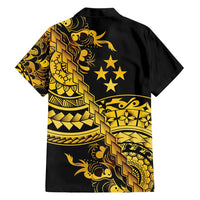Kosrae Liberation Day Family Matching Short Sleeve Bodycon Dress and Hawaiian Shirt Polynesian Floral Tattoo - Polynesian Pride