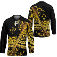Kosrae Liberation Day Hockey Jersey Polynesian Floral Tattoo - Polynesian Pride