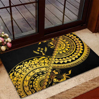 Kosrae Liberation Day Rubber Doormat Polynesian Floral Tattoo - Polynesian Pride