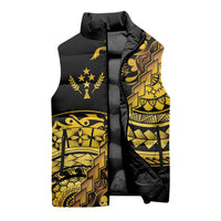 Kosrae Liberation Day Sleeveless Puffer Jacket Polynesian Floral Tattoo - Polynesian Pride