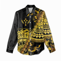 Kosrae Liberation Day Women Casual Shirt Polynesian Floral Tattoo - Polynesian Pride