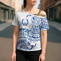 Pohnpei Liberation Day Cross Shoulder Shirt Polynesian Floral Tattoo - Polynesian Pride