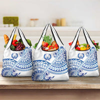 Pohnpei Liberation Day Grocery Bag Polynesian Floral Tattoo - Polynesian Pride