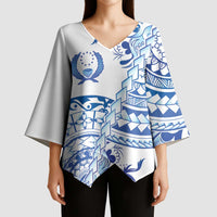 Pohnpei Liberation Day Kimono Sleeve Blouse Polynesian Floral Tattoo - Polynesian Pride