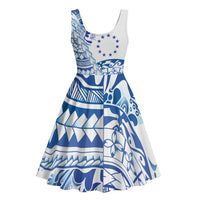 Pohnpei Liberation Day Midi Dress Polynesian Floral Tattoo - Polynesian Pride