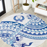 Pohnpei Liberation Day Round Carpet Polynesian Floral Tattoo - Polynesian Pride