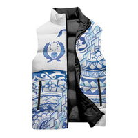 Pohnpei Liberation Day Sleeveless Puffer Jacket Polynesian Floral Tattoo - Polynesian Pride