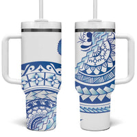 Pohnpei Liberation Day Tumbler With Handle Polynesian Floral Tattoo - Polynesian Pride