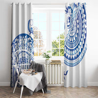 Pohnpei Liberation Day Window Curtain Polynesian Floral Tattoo - Polynesian Pride