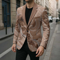 Hawaii Brown Hibiscus Pikake Lei Blazer - Polynesian Pride