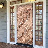 Hawaii Brown Hibiscus Pikake Lei Door Cover - Polynesian Pride