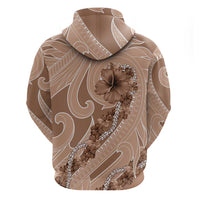 Hawaii Brown Hibiscus Pikake Lei Hoodie - Polynesian Pride