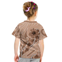 Hawaii Brown Hibiscus Pikake Lei Kid T Shirt - Polynesian Pride