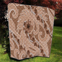 Hawaii Brown Hibiscus Pikake Lei Quilt - Polynesian Pride