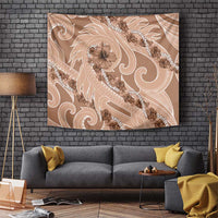 Hawaii Brown Hibiscus Pikake Lei Tapestry - Polynesian Pride
