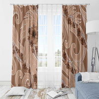 Hawaii Brown Hibiscus Pikake Lei Window Curtain - Polynesian Pride