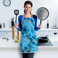 Hawaii Blue Hibiscus Pikake Lei Apron - Polynesian Pride