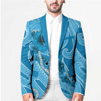 Hawaii Blue Hibiscus Pikake Lei Blazer - Polynesian Pride