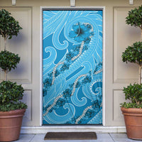 Hawaii Blue Hibiscus Pikake Lei Door Cover - Polynesian Pride