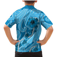 Hawaii Blue Hibiscus Pikake Lei Family Matching Mermaid Dress and Hawaiian Shirt - Polynesian Pride