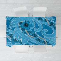 Hawaii Blue Hibiscus Pikake Lei Tablecloth - Polynesian Pride