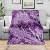 Hawaii Violet Hibiscus Pikake Lei Blanket - Polynesian Pride