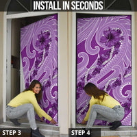 Hawaii Violet Hibiscus Pikake Lei Door Cover - Polynesian Pride
