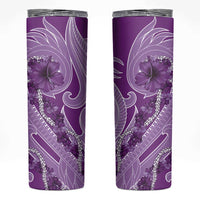 Hawaii Violet Hibiscus Pikake Lei Skinny Tumbler - Polynesian Pride