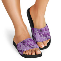 Hawaii Violet Hibiscus Pikake Lei Slide Sandals - Polynesian Pride