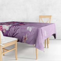Hawaii Tropical Flowers Tablecloth Polynesian Tattoo Lavender